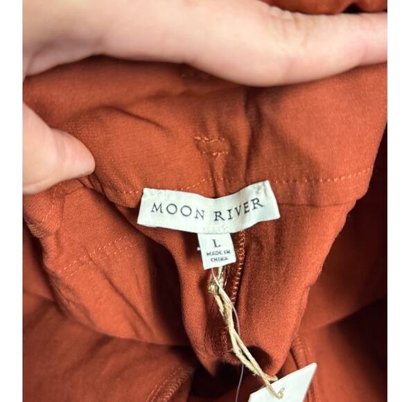 Moon River Wide Leg Linen Capri Pants Women’s Size L - Picture 7 of 12